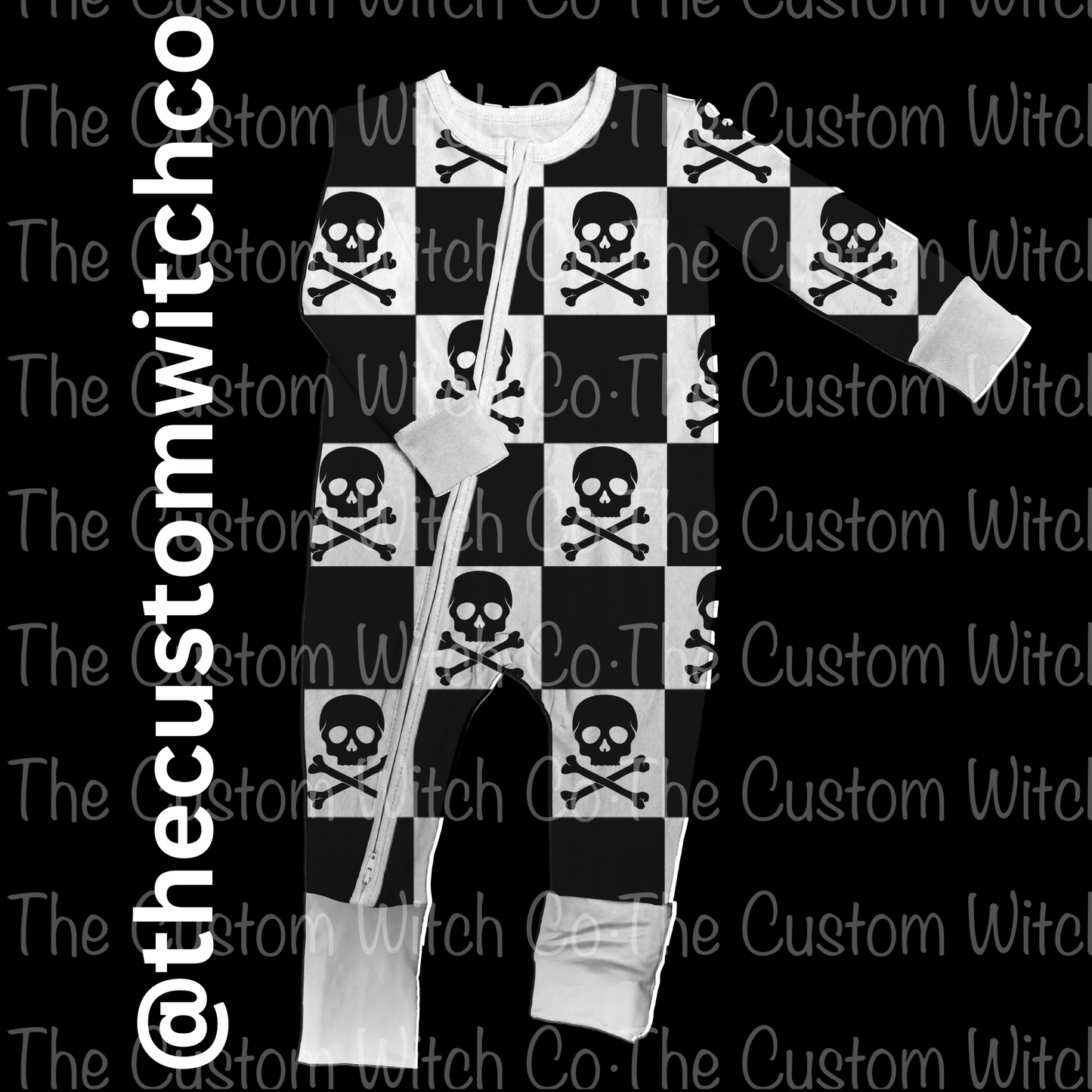 Pre Order - Checkered Skull & Bones Onesie