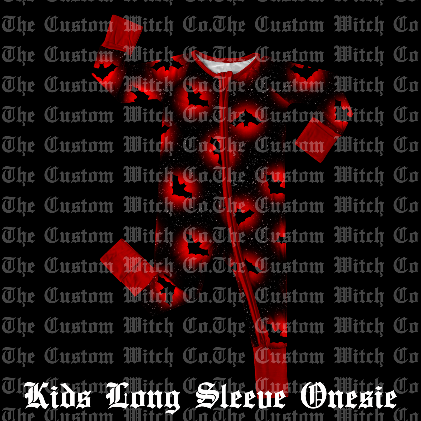 Pre Order Kids Onesie - Red Glowing Bats