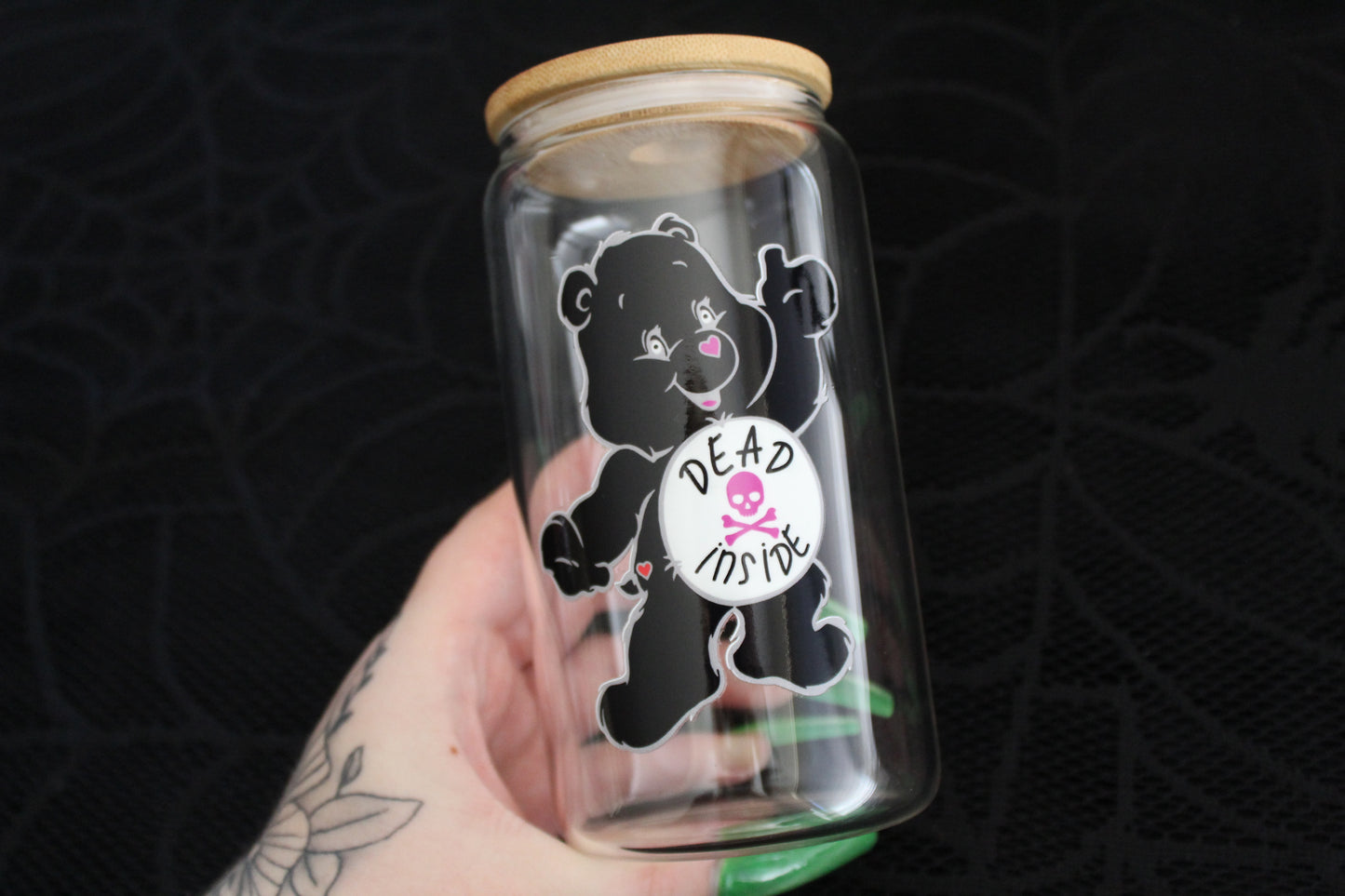 Dead Inside Bear - 16oz Glass Can