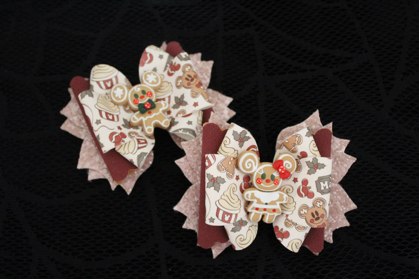 Gingerbread Mice Clay Bow