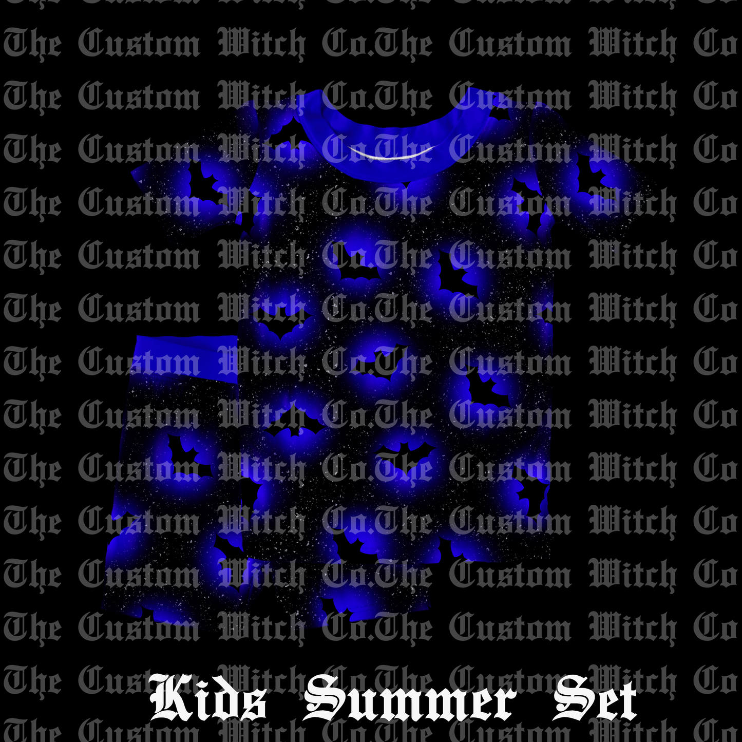 Pre Order Kids Summer Set - Blue Glowing Bats