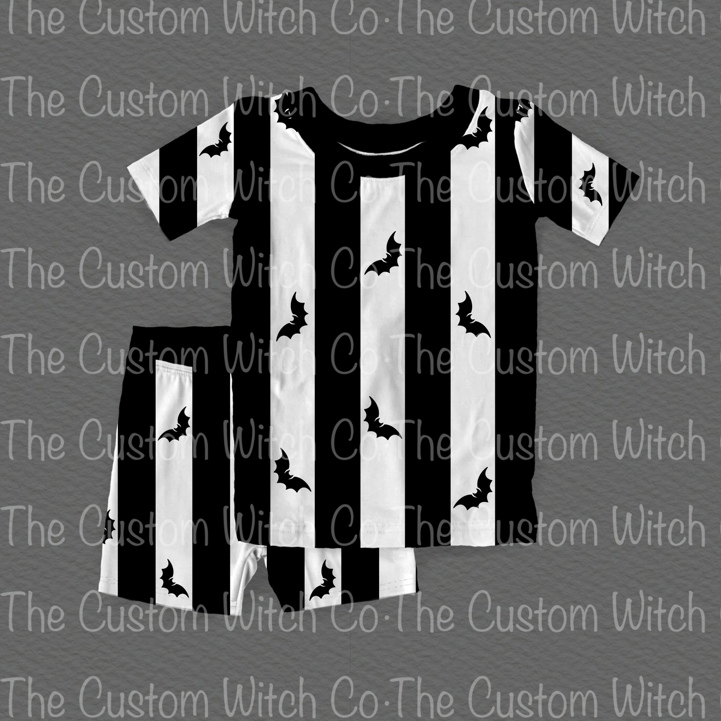 Pre Order Kids 2 Piece Set Set - Batty Stripes