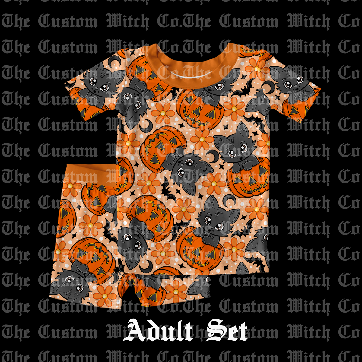 Pre Order Adult PJ’s - Pumpkin Kitties
