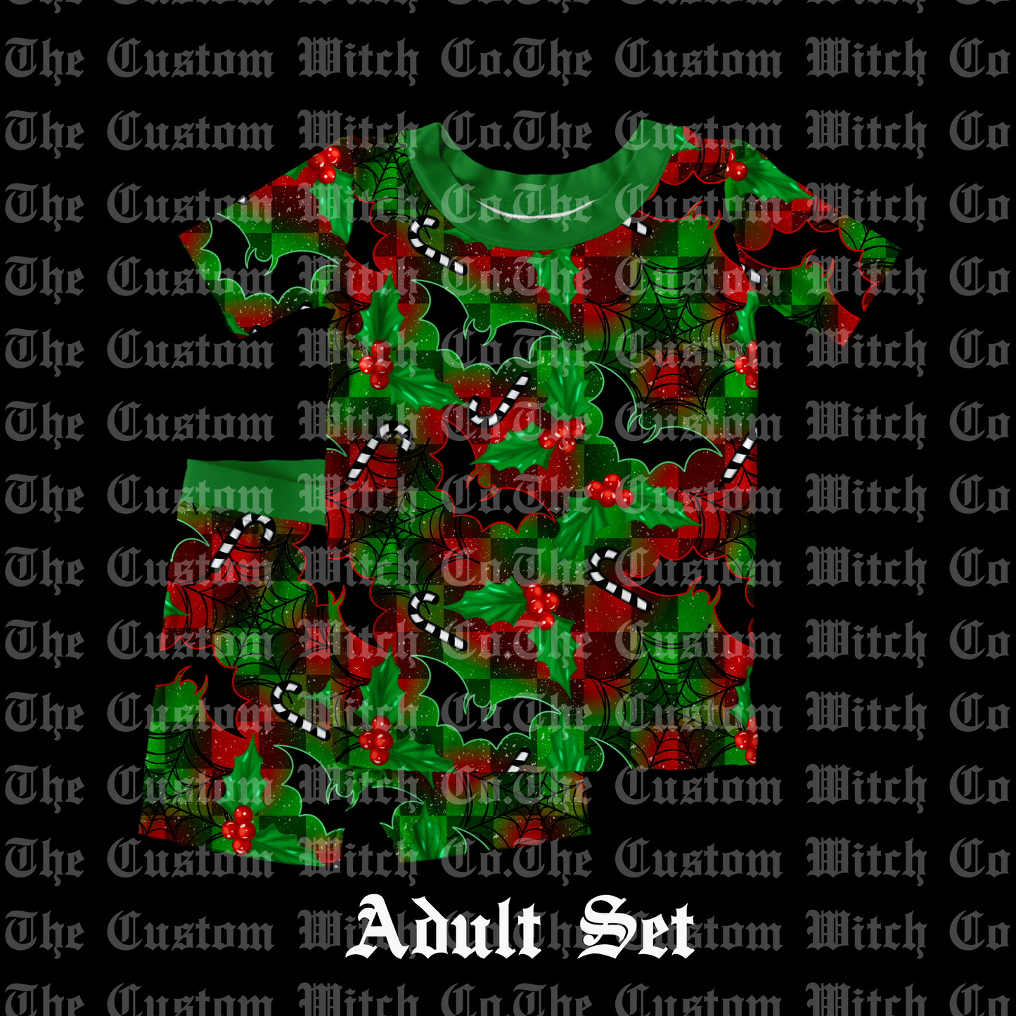 Pre Order Adult PJ’s - Checkered Spookmas Bats