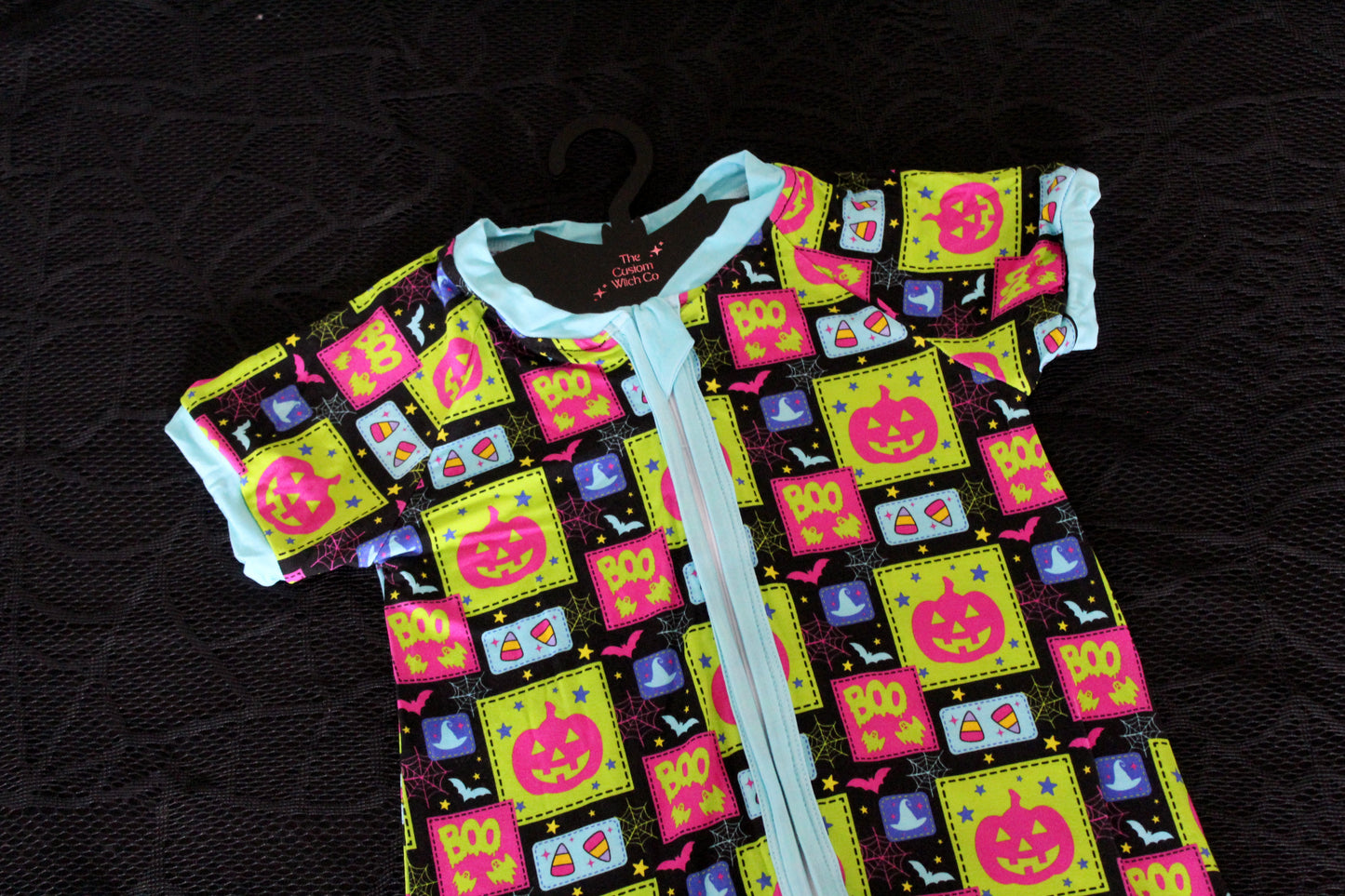 Neon Nightmare Patchwork - Kids Summer Onesie