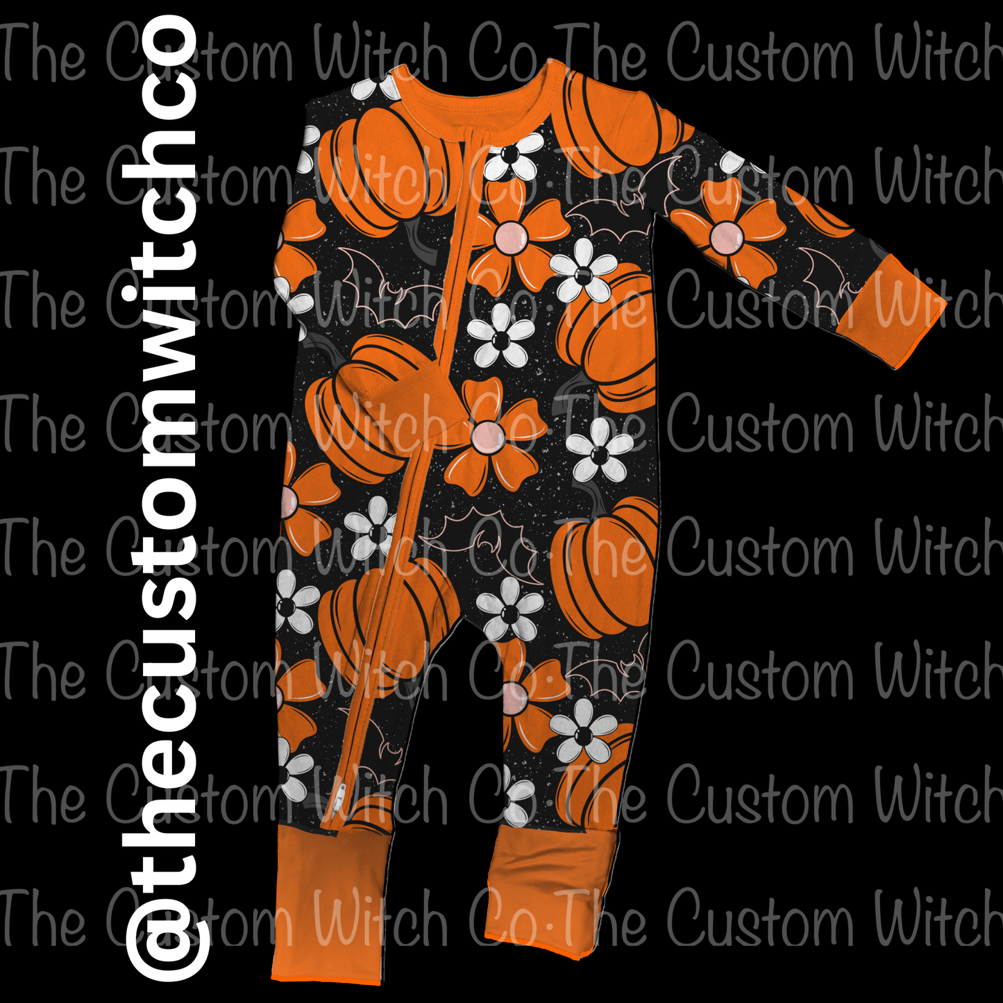 Pre Order - Pumpkin Bats Onesie