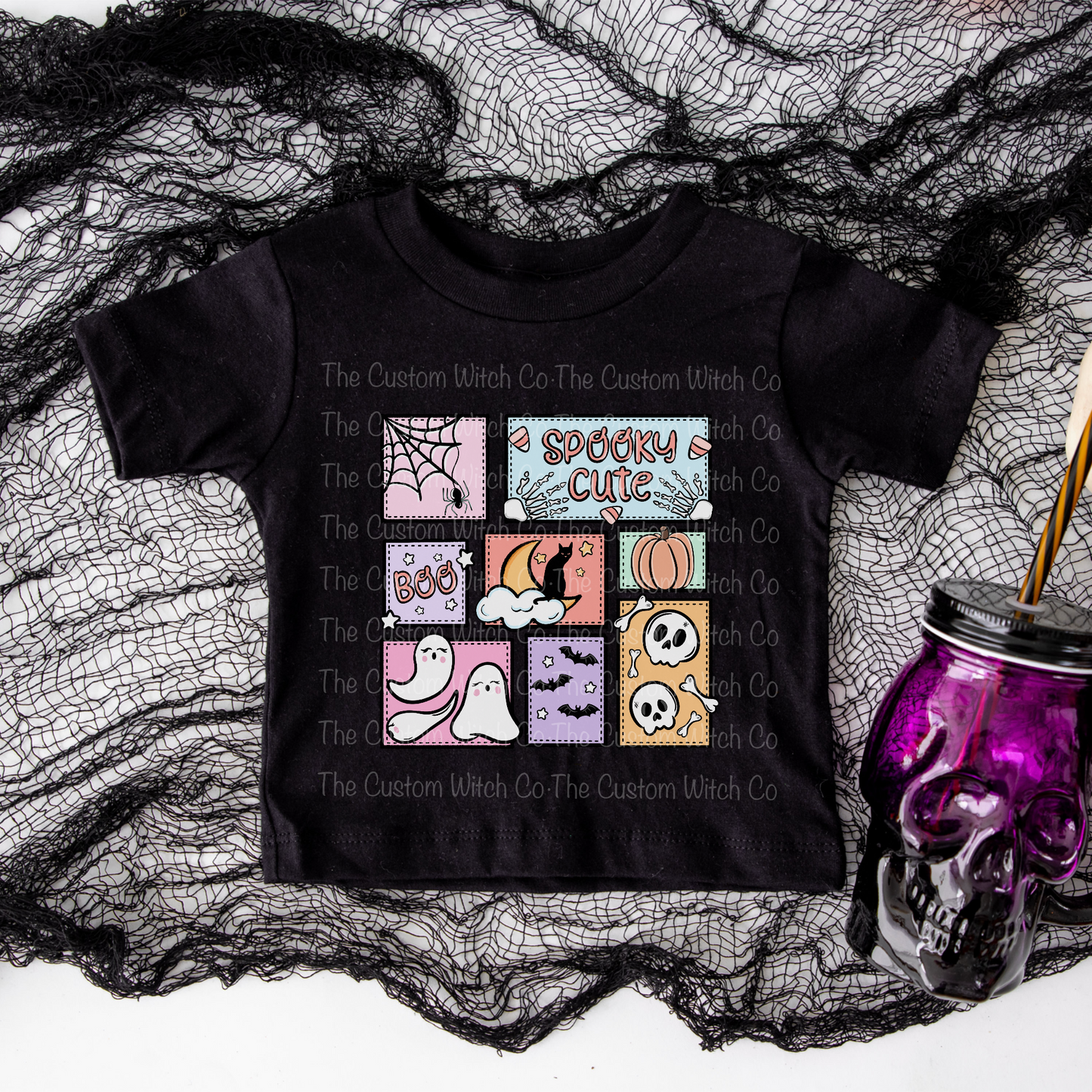 Pre Order - Spooky Cute Patchwork Kids Tee