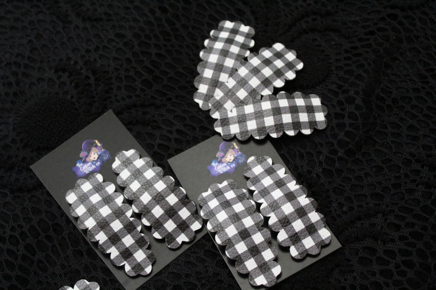 Black & White Plaid - Snap Clip Duo