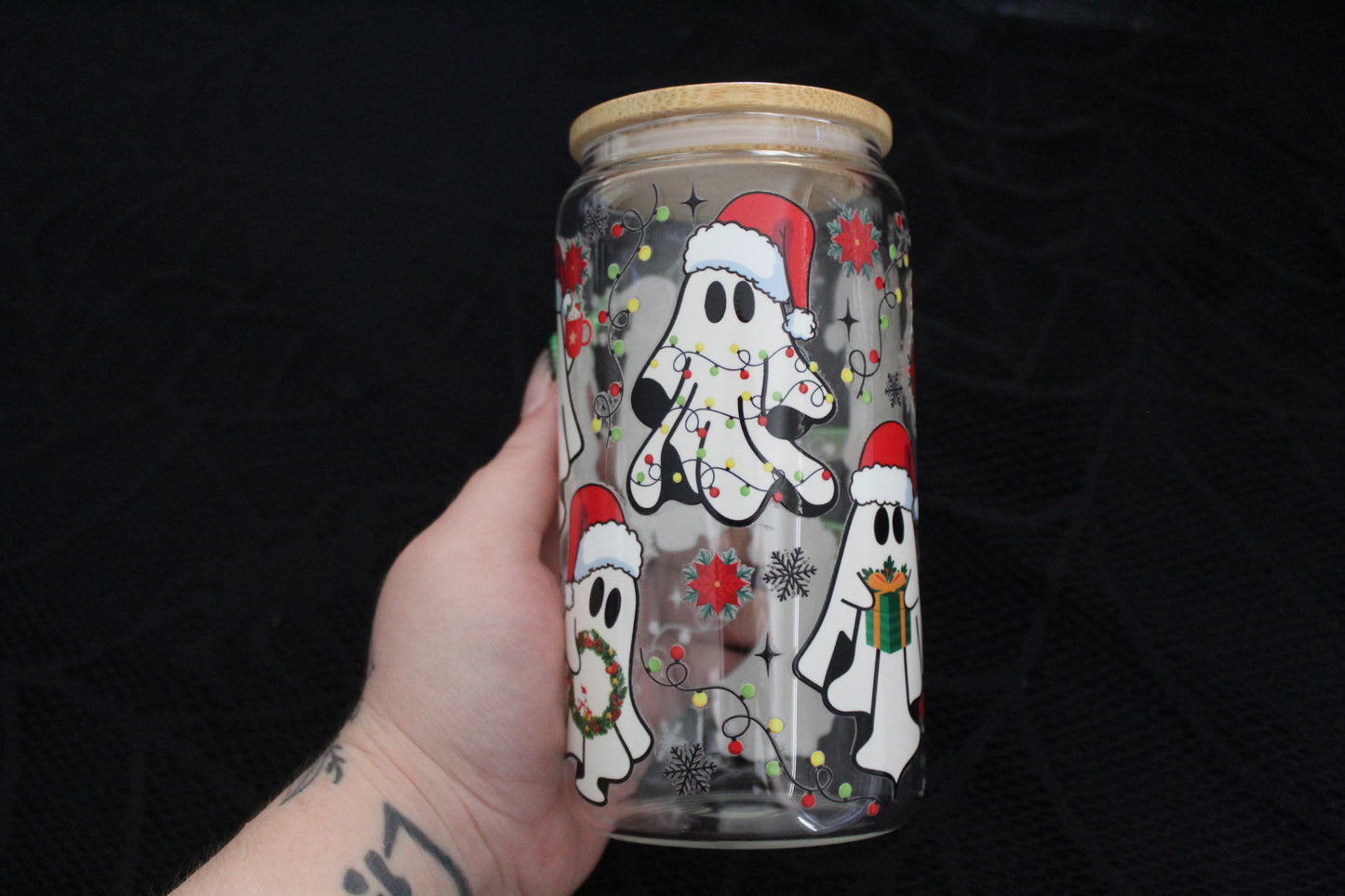 Ghostly Festivities - 16oz Glass Can