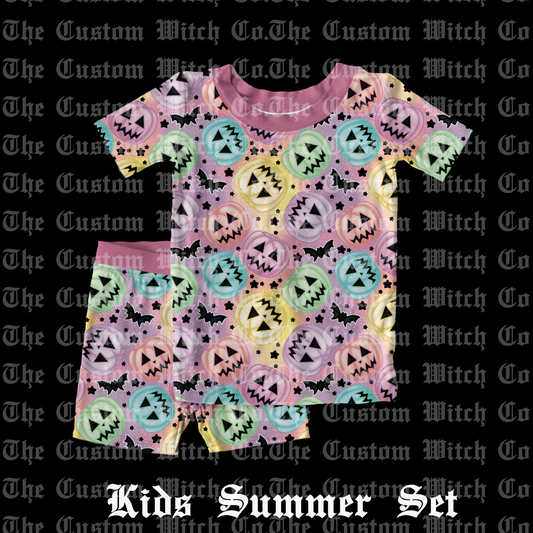 Pre Order Kids Summer Set - Pastel Pumpkins