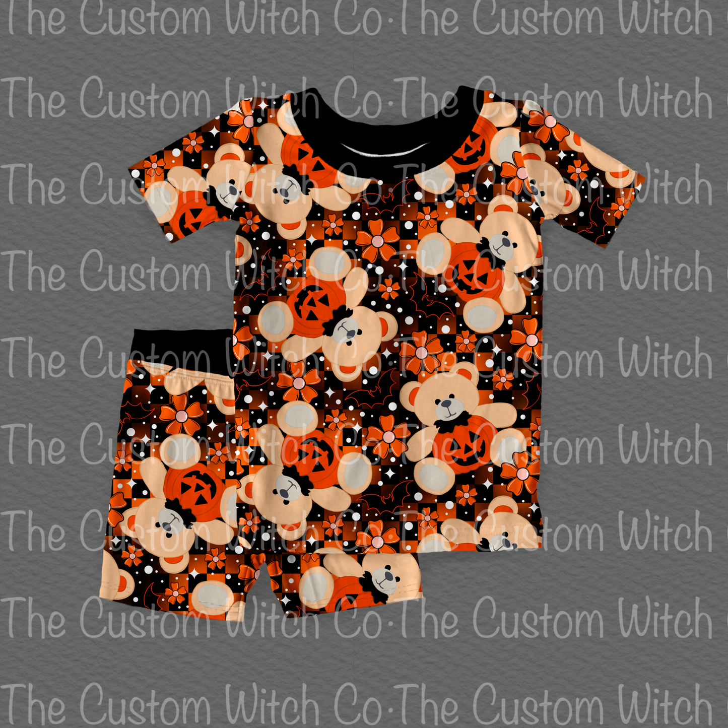 Pre Order Kids 2 Piece Set - Pumpkin Teddy