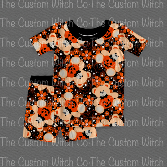Pre Order Kids 2 Piece Set - Pumpkin Teddy
