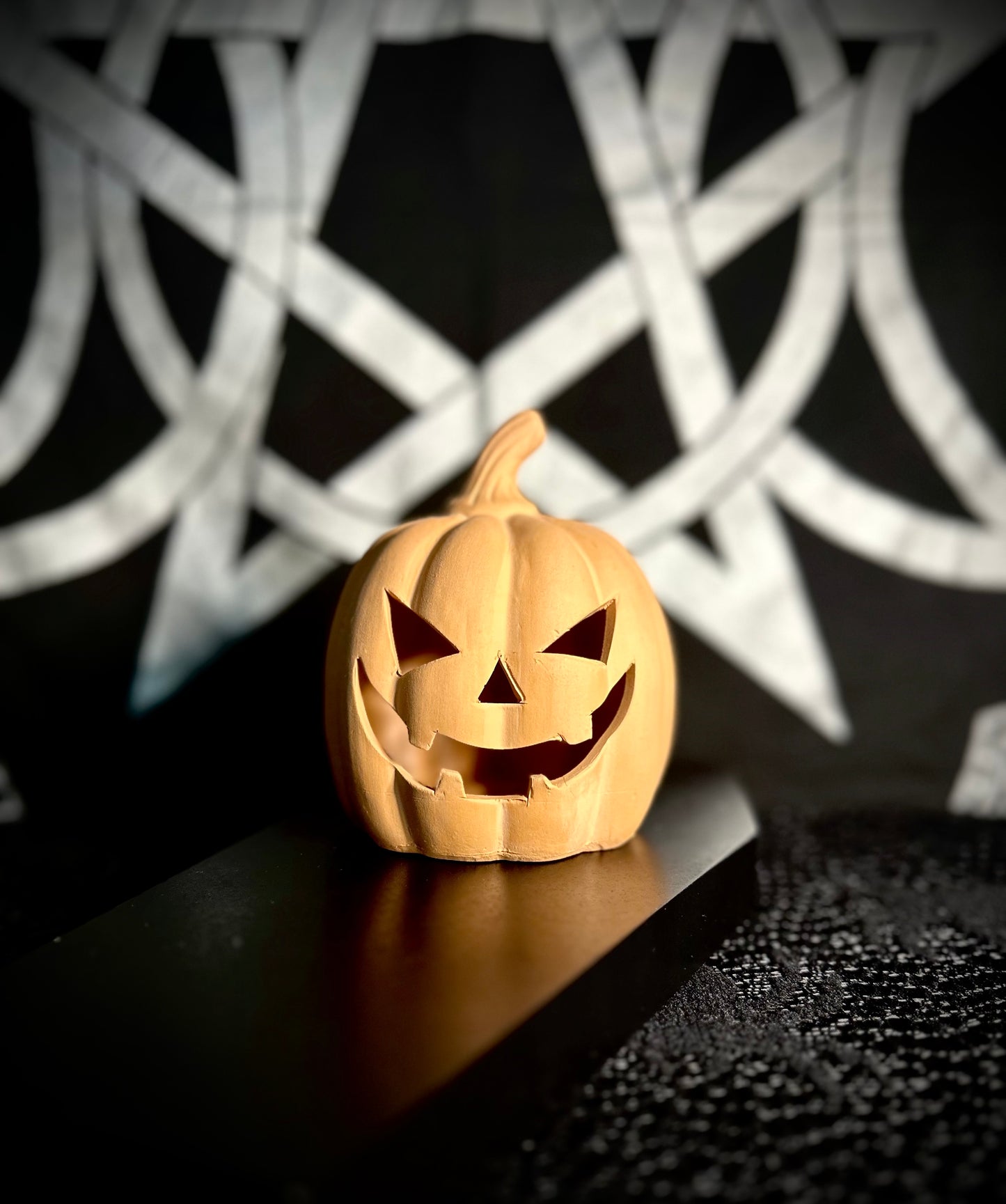 Terracotta Jack-O-Lantern Tealight Holder