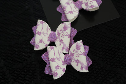 Purple Floral Ghosties - Bow Set