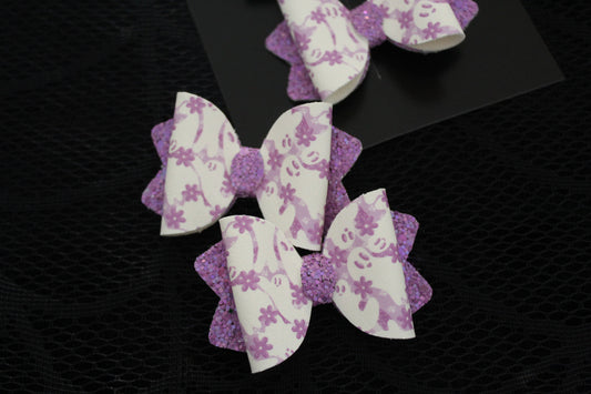 Purple Floral Ghosties - Bow Set