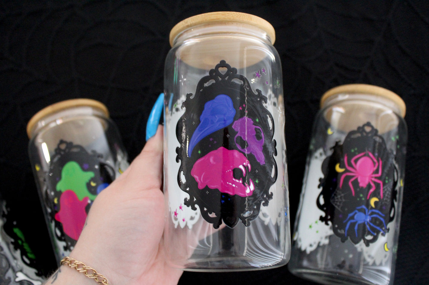 Neon Nightmare Taxidermy Frames - 16oz Glass Can
