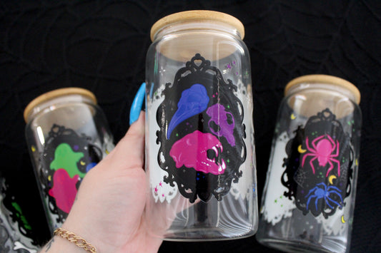 Neon Nightmare Taxidermy Frames - 16oz Glass Can