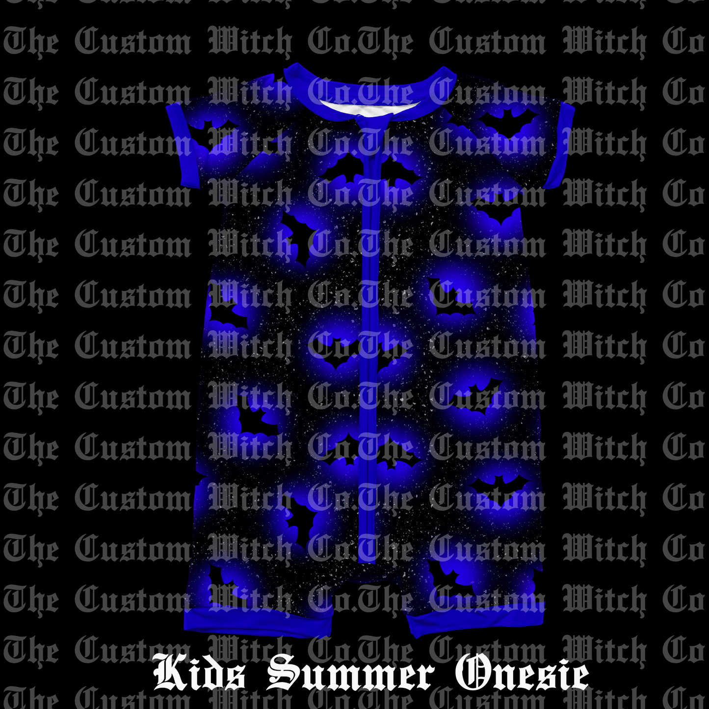 Pre Order Summer Onesie - Blue Glowing Bats
