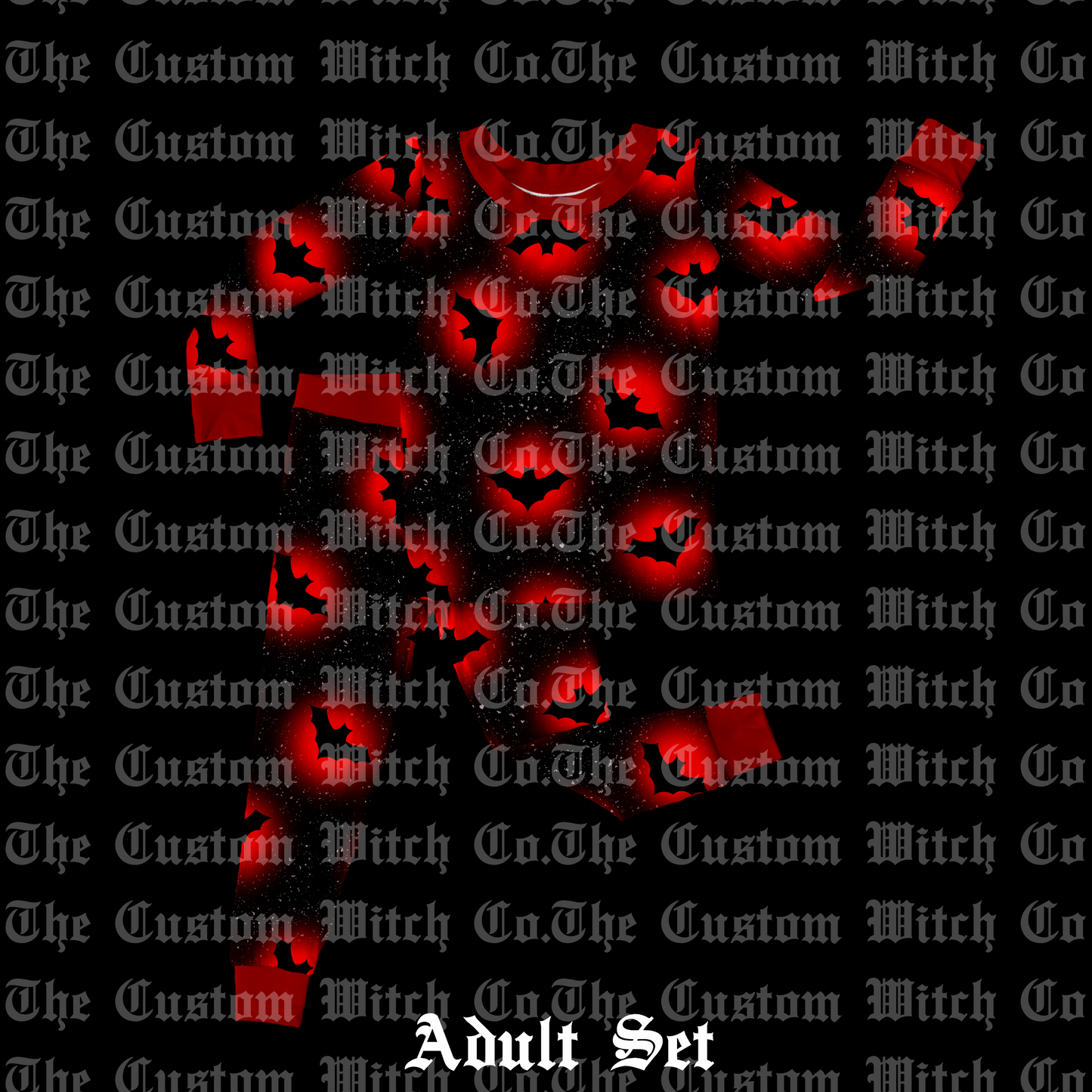 Pre Order Adult PJ’s - Red Glowing Bats