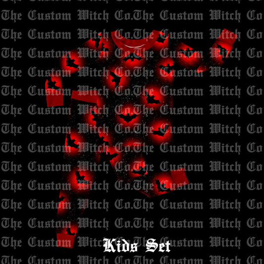 Pre Order Kids Winter Set - Red Glowing Bats