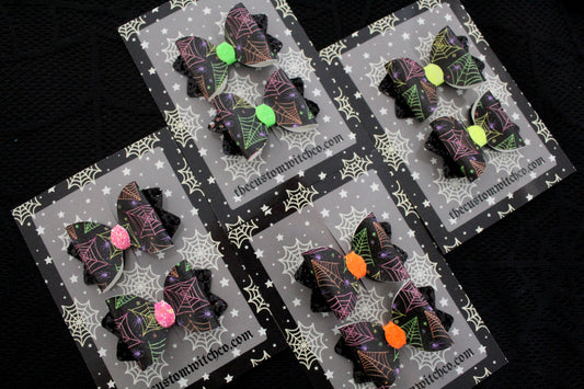 Neon Nightmare Webs - Bow Set