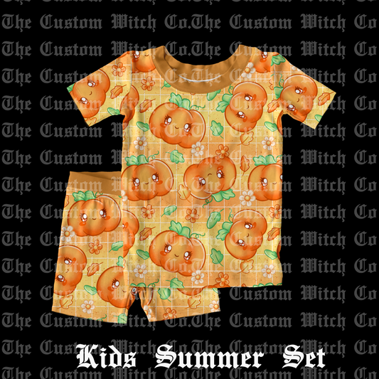 Pre Order Kids Summer Set - Cute Pumpkins