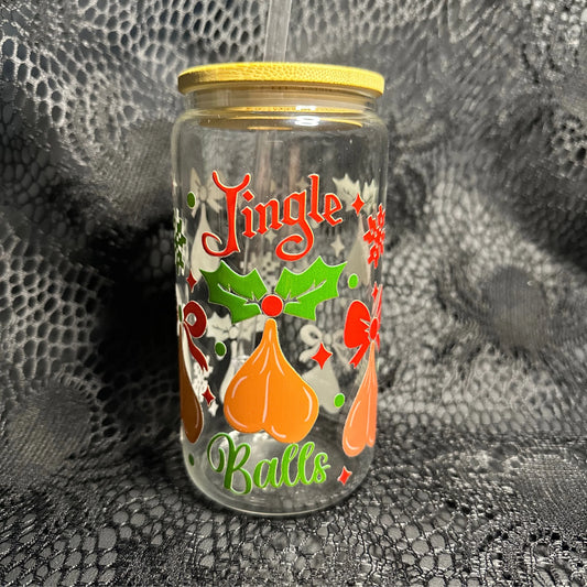 Jingle Balls 16oz Glass Can