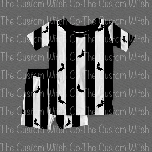 Pre Order Kids 2 Piece Set Set - Batty Stripes