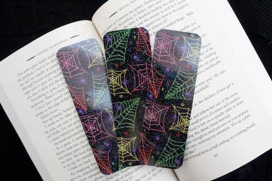Neon Nightmare Webs - Holographic Bookmark