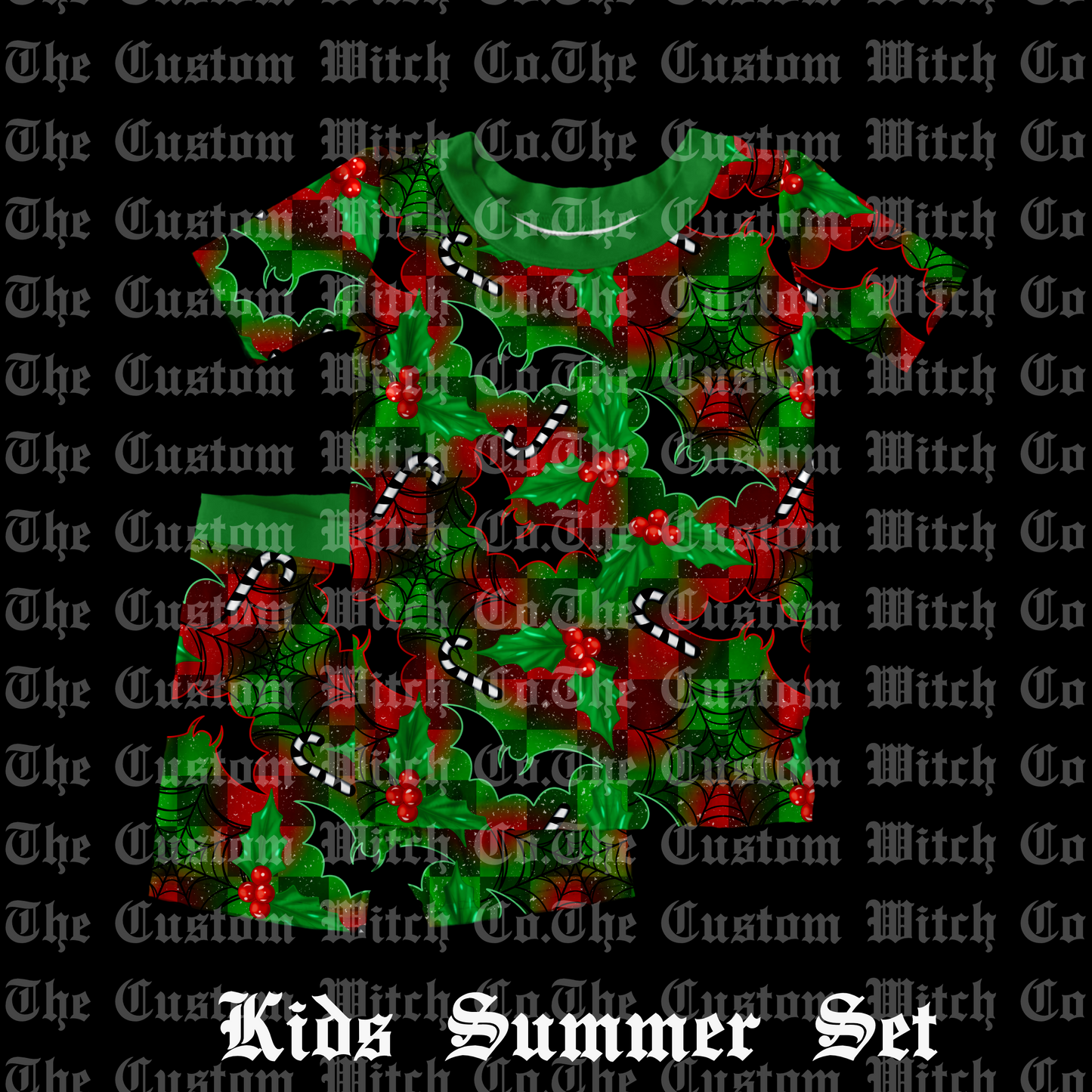 Pre Order Kids Summer Set - Checkered Spookmas Bats