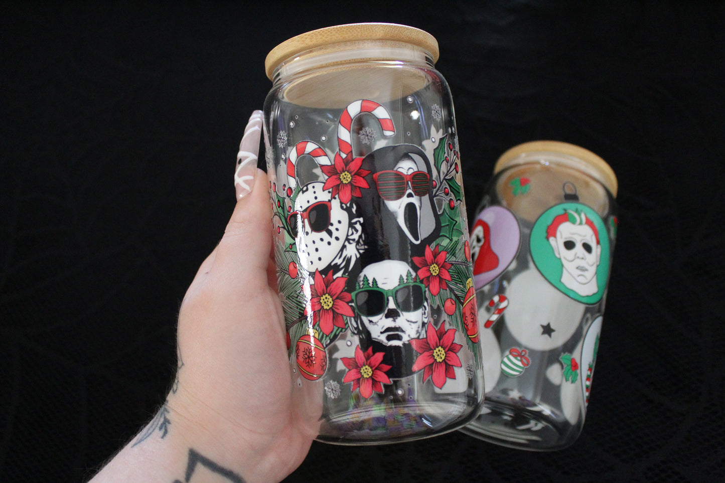 Horror Poinsettias - 16oz Glass Can