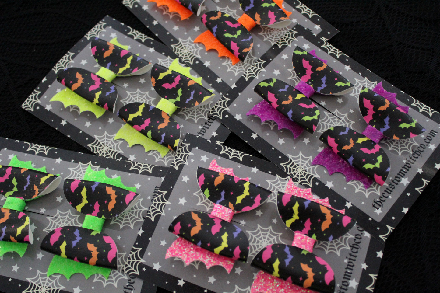 Neon Nightmare Bats - Batty Bow Set