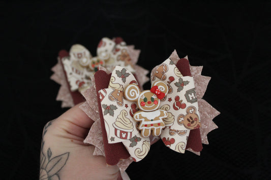 Gingerbread Mice Clay Bow