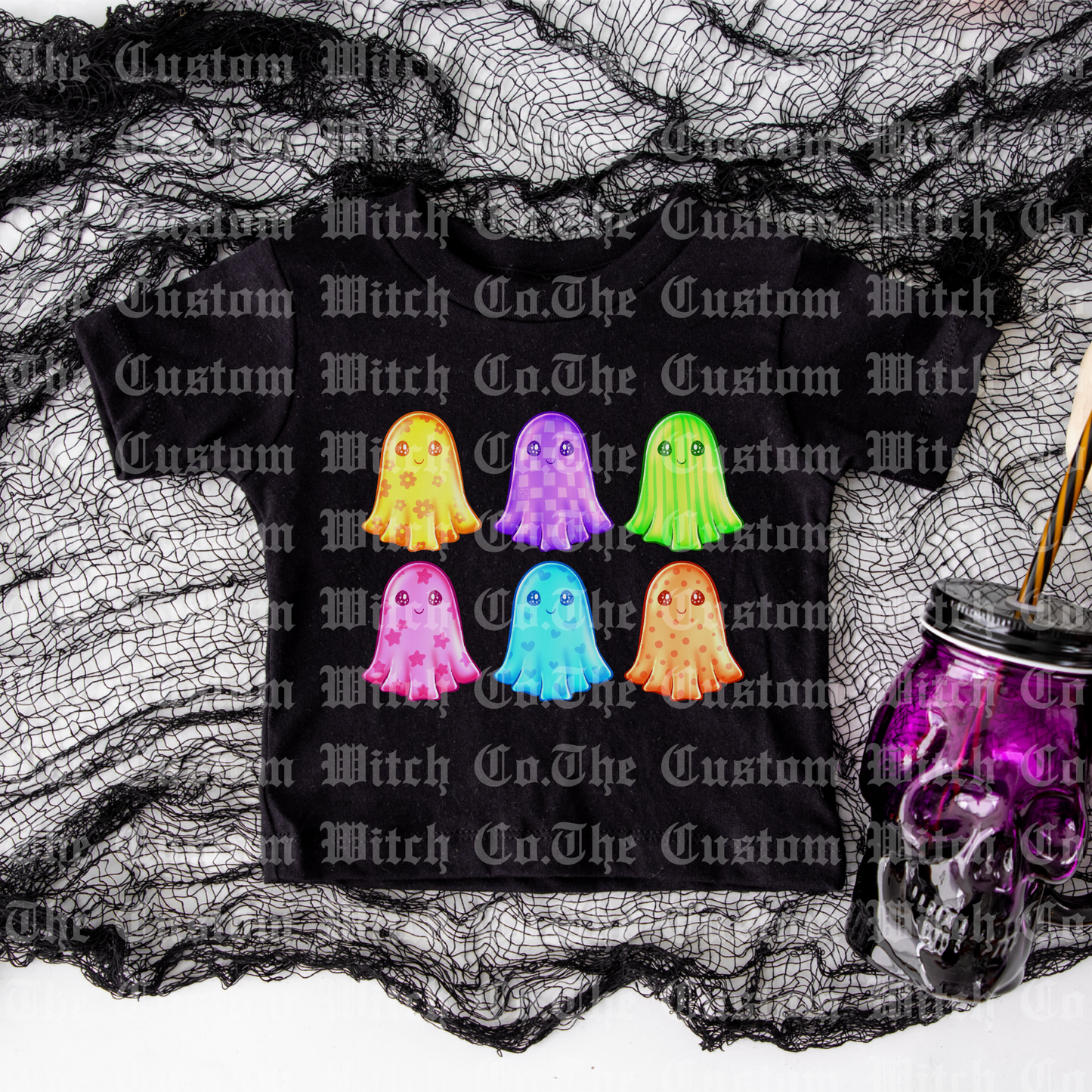 Pre Order - Rainbow Retro Ghosties Kids Tee