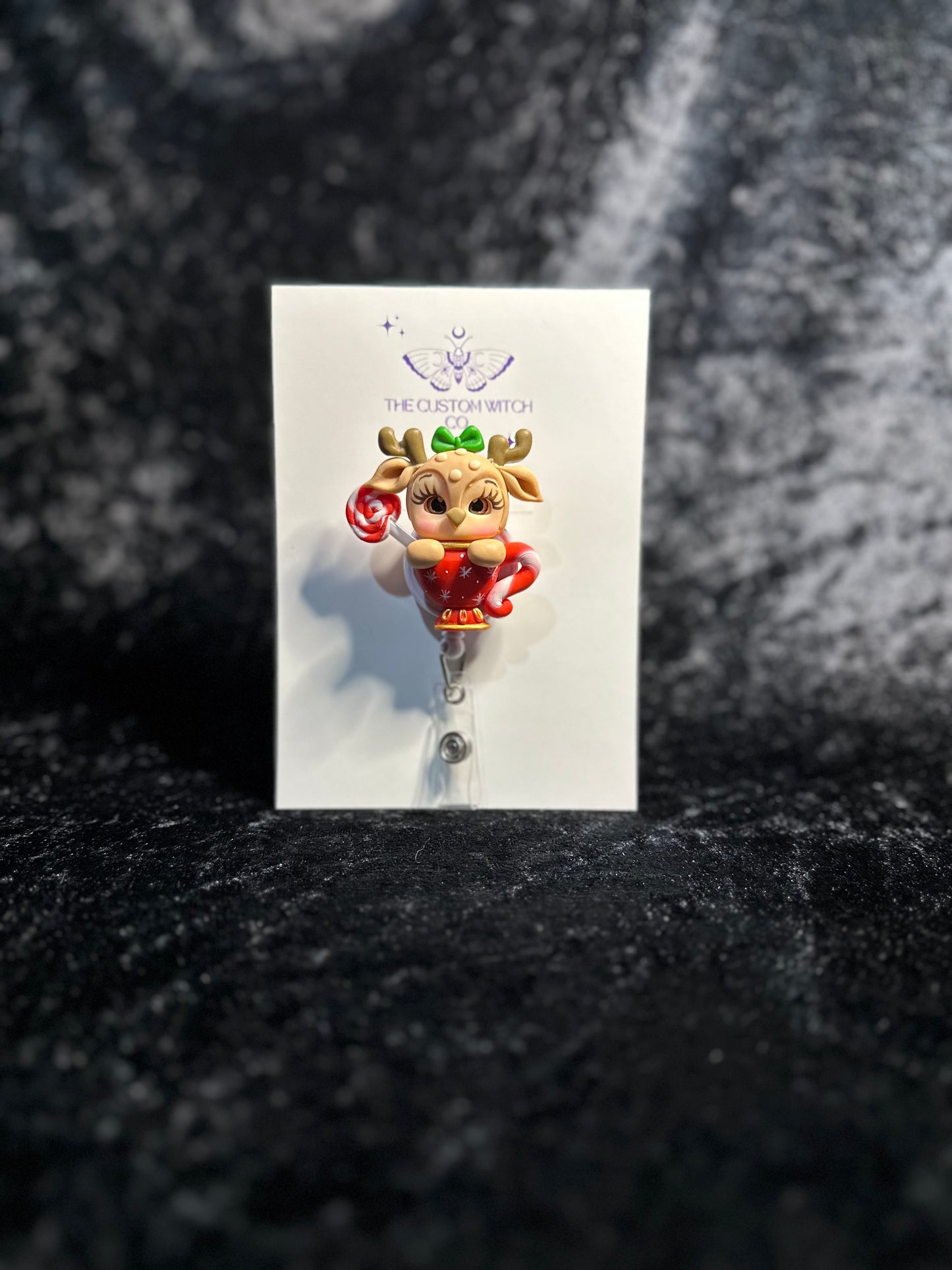 Reindeer Tea Cup Badge Reel