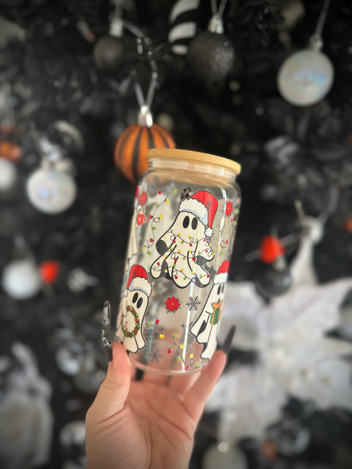 Ghostly Festivities - 16oz Glass Can