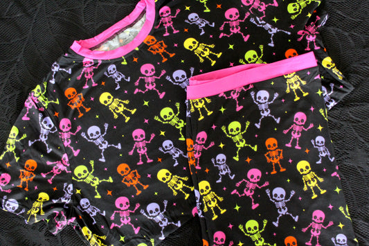 Neon Nightmare Skellies - Adult Summer PJ’s