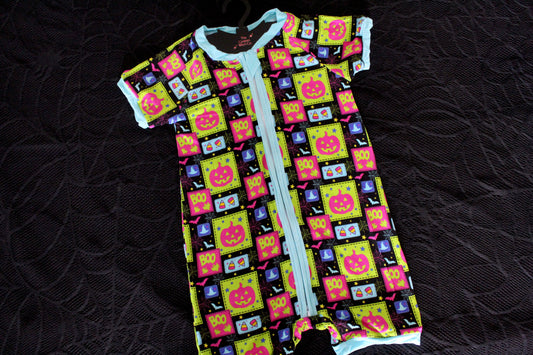 Neon Nightmare Patchwork - Kids Summer Onesie