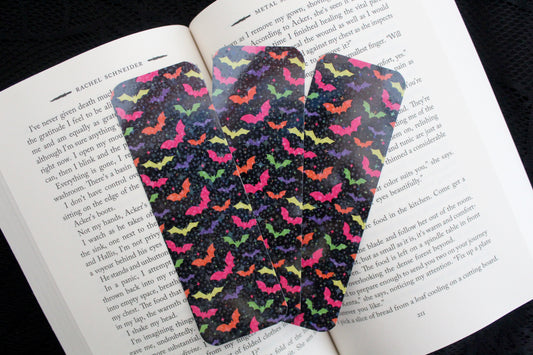 Neon Nightmare Bats - Holographic Bookmark