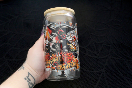 Brews & Tattoos - 16oz Glass Can