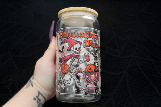 Halloween Decor Wh*re - 16oz Glass Can