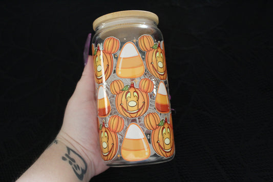Candy Corn Mouse - 16oz Glass Can