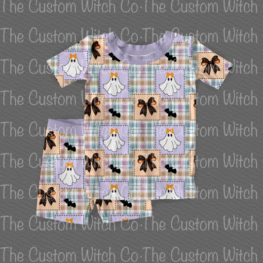 Pre Order Kids 2 Piece PJ’s - Halloween Patchwork
