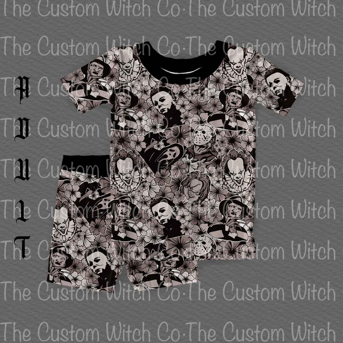 Pre Order Adult PJ’s - Muted Floral Horror