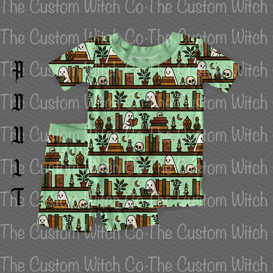 Pre Order Adult PJ’s - Spooky Book Shelf