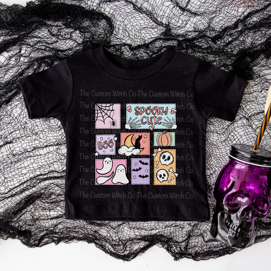 Pre Order - Spooky Cute Patchwork Kids Tee