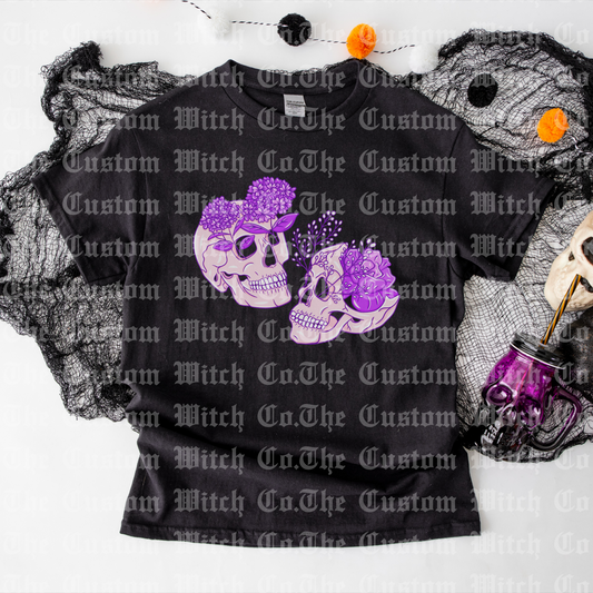 Pre Order Adult Tee - Floral Skulls