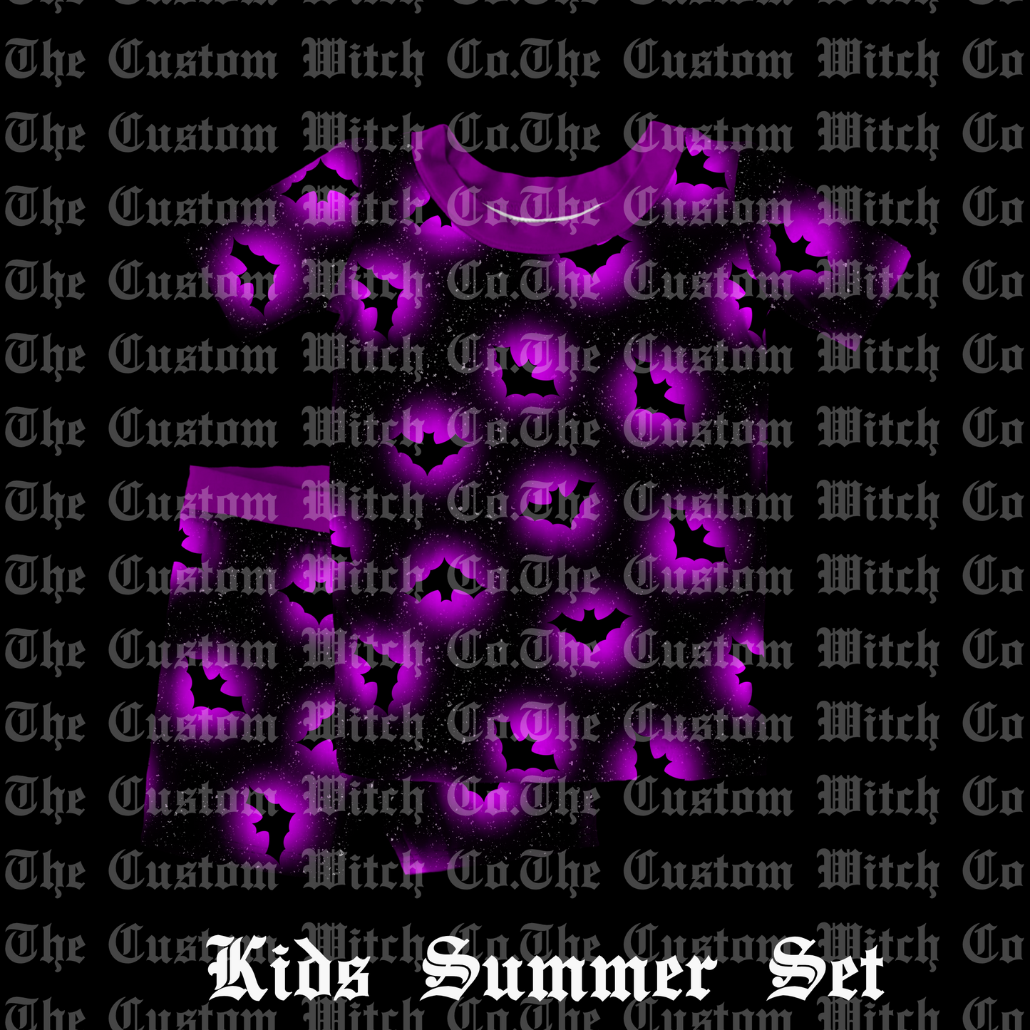 Pre Order Kids Summer Set - Purple Glowing Bats