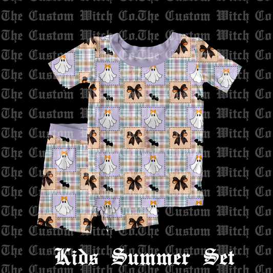 Pre Order Kids Summer Set - Halloween Patchwork