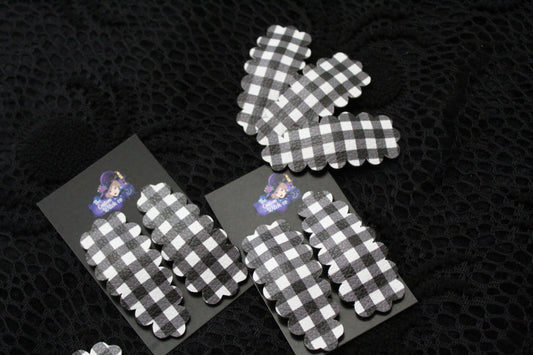 Black & White Plaid - Snap Clip Duo